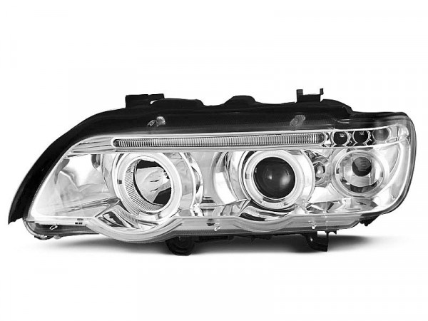 Headlights Angel Eyes Chrome fits BMW X5 E53