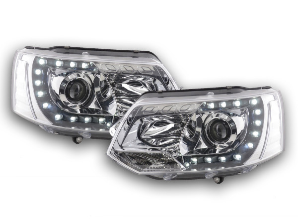 Daylight headlight with daytime running lights VW Bus T5 Yr. from 2009 chrome