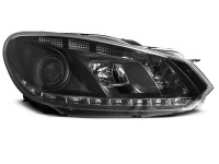 Headlights True Drl Black Fits Vw Golf 6 10.08-12 Headlights True Drl Black Fits Vw Golf 6 10.08-12