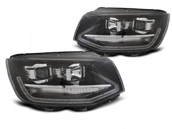 Headlights True Drl Black Fits Vw T6 15-19