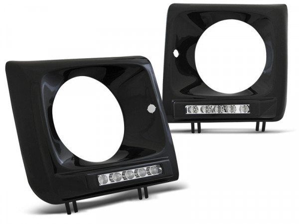 Headlights Frame Led Drl Black Fits Mercedes W461,w463 01-12