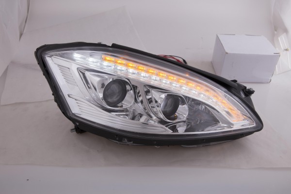 headlights Xenon Daylight LED DRL look Mercedes-Benz s class W221 year 05-09 chrome