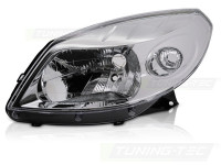 Headlight Chrome Left Side Tyc Fits Dacia Sandero 08-12 Headlight Chrome Left Side Tyc Fits Dacia Sandero 08-12