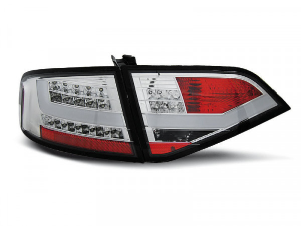 Led Tail Lights Chrome Fits Audi A4 B8 08-11 Sedan