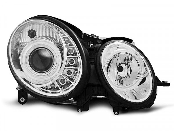 Headlights Daylight Chrome Fits Mercedes W211 E-klasa 03.02-04.06