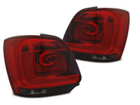 Led Bar Tail Lights Red Smoke Fits Vw Polo 09-14 Led Bar Tail Lights Red Smoke Fits Vw Polo 09-14