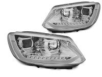 Headlights Tube Light Drl Chrome Seq Fits Vw Touran Ii 08.10-15 Headlights Tube Light Drl Chrome Seq Fits Vw Touran Ii 08.10-15
