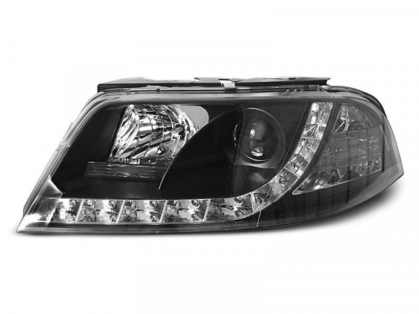 Headlights Daylight Black Fits Vw Passat 3bg 09.00-03.05