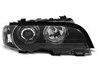 LED Angel Eyes Headlights Black fits BMW E46 Coupe Cabrio LED Angel Eyes Headlights Black fits BMW E46 Coupe Cabrio