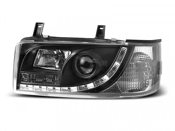 Headlights Daylight Black Fits Vw T4 90-03.03 Transporter