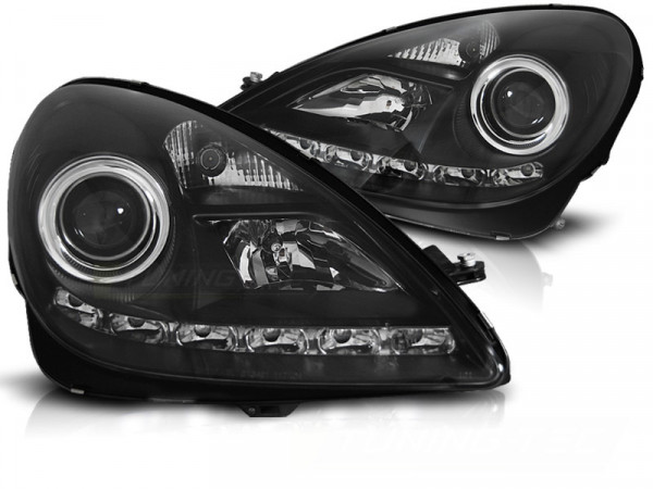 Xenon Headlights Drl Black Fits Mercedes R171 Slk 04-11