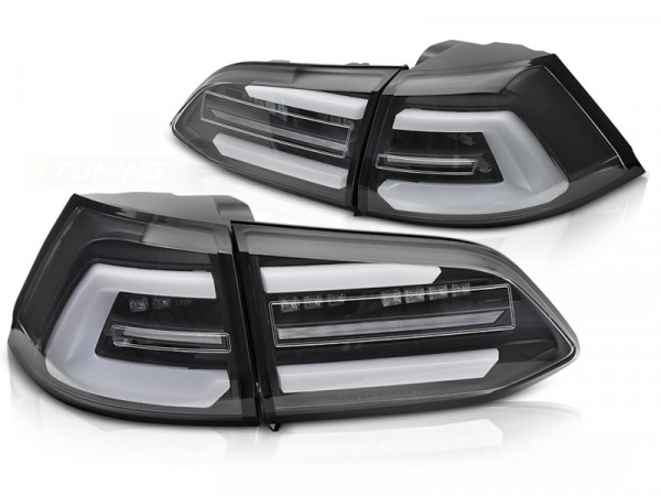 Led Tail Lights Black Seq Fits Vw Golf 7 13-17 Sw