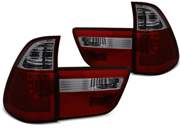 LED Bar Tail Lights Red Smoke fits BMW X5 E53