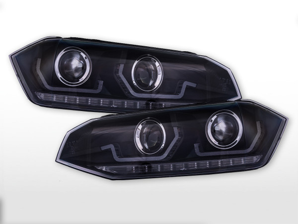 Daylight headlight LED DRL look VW Polo type 6R 2010- black