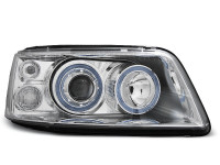 Headlights Angel Eyes Chrome Fits Vw T5 04.03-08.09 Headlights Angel Eyes Chrome Fits Vw T5 04.03-08.09
