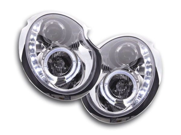 Daylight headlights with LED DRL look Mini Cooper type R50 Yr. 01-06 chrome