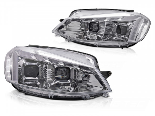 Headlights Light Chrome Led Drl Seq Fits Vw Golf 7 17-19