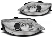 Headlights Daylight Chrome With Led Indicator Fits Seat Ibiza 6j 06.08-12 Headlights Daylight Chrome With Led Indicator Fits Seat Ibiza 6j 06.08-12