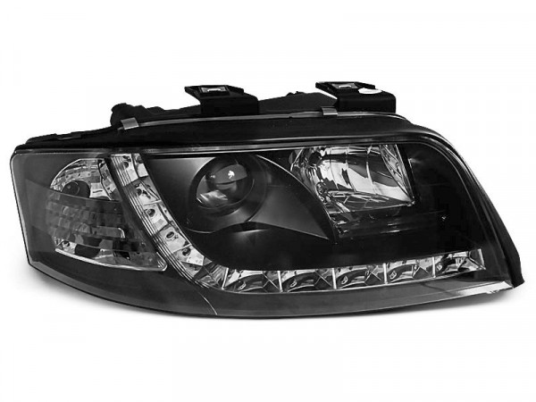Headlights Daylight Black Fits Audi A6 06.01-05.04