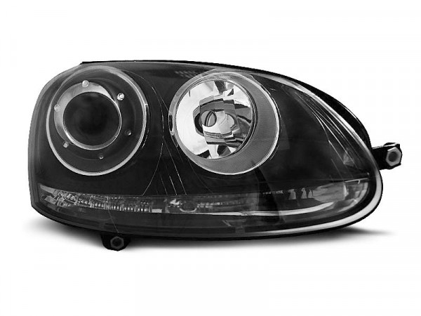 Headlights Sport Black Fits Vw Golf 5 10.03-09