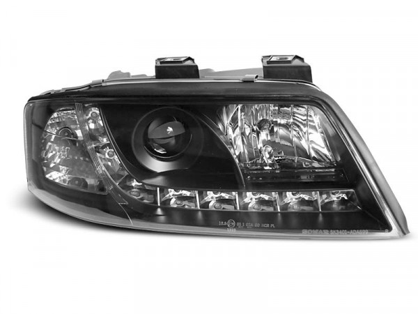 Headlights Daylight Black Fits Audi A6 05.97-05.01