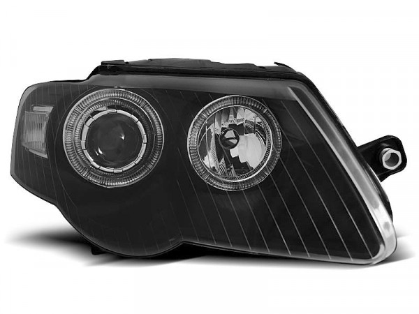 Headlights Angel Eyes Black Fits Vw Passat B6 3c 03.05-10
