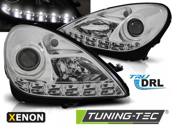 Xenon Headlights Drl Chrome Fits Mercedes R171 Slk 04-11