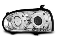 Headlights Angel Eyes Chrome Fits Vw Golf 3 09.91-08.97 Headlights Angel Eyes Chrome Fits Vw Golf 3 09.91-08.97
