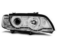 Xenon Headlights Angel Eyes Chrome fits BMW X5 E53 Xenon Headlights Angel Eyes Chrome fits BMW X5 E53
