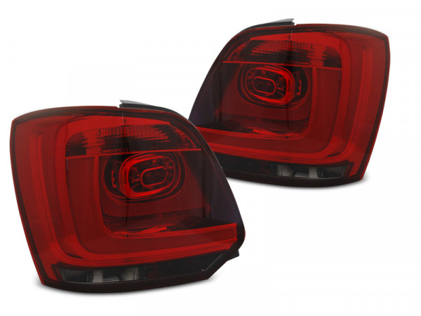 Led Bar Tail Lights Red Smoke Fits Vw Polo 09-14