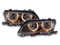 Angel Eye headlight fits BMW 3-Series E46 sedan 01-03 black Angel Eye headlight fits BMW 3-Series E46 sedan 01-03 black