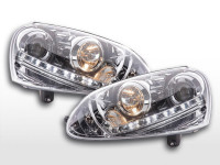 headlight Daylight VW Golf 5 type 1K Yr. 03-08 chrome headlight Daylight VW Golf 5 type 1K Yr. 03-08 chrome