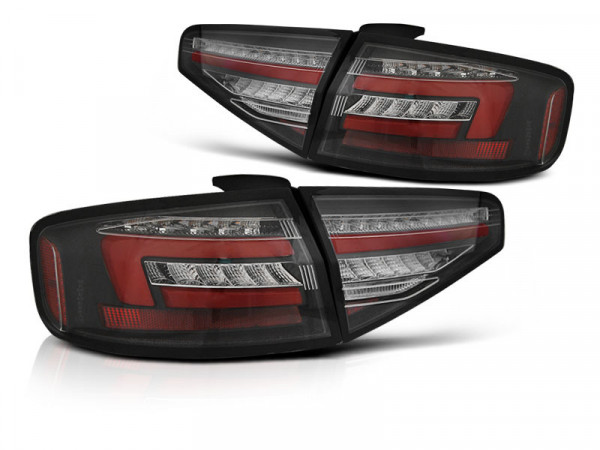 Led Bar Tail Lights Black Seq Fits Audi A4 B8 12-15 Sedan Oem Bulb