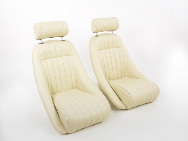Sportseat Set Classic 2 artificial leather beige with headrest