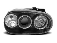Headlights Angel Eyes Black Fits Vw Golf 4 09.97-09.03 Headlights Angel Eyes Black Fits Vw Golf 4 09.97-09.03