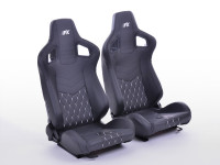 FK sport seats half bucket seats Set Stuttgart artificial leather black Carbon-Look FK sport seats half bucket seats Set Stuttgart artificial leather black Carbon-Look