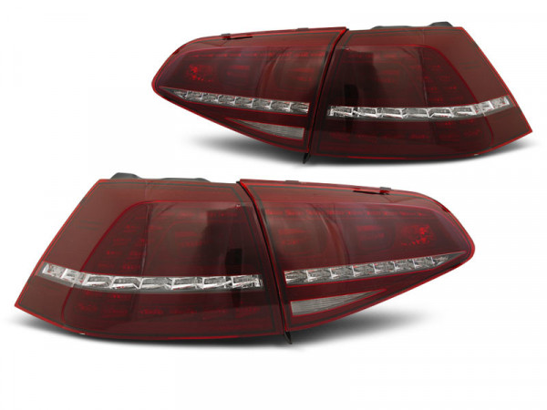 Led Tail Lights Sport Red White Seq Fits Vw Golf 7 13-17