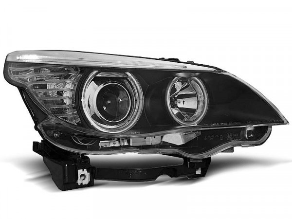 Headlights Angel Eyes Ccfl Black Fits Bmw E60/e61 03-07