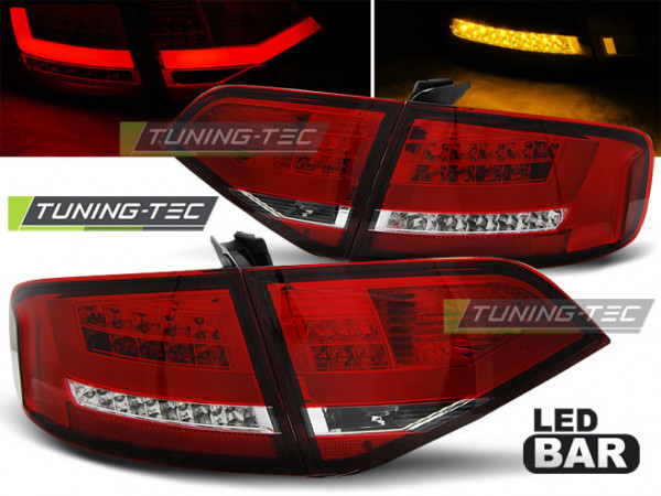 Led Tail Lights Red White Fits Audi A4 B8 08-11 Sedan