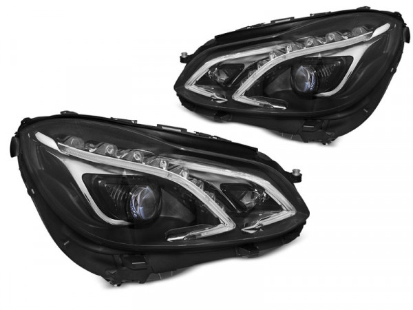 Headlights True Drl Black Fits Mercedes W212 13-16