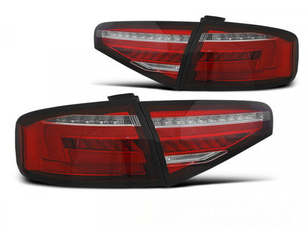 Led Bar Tail Lights Red Whie Seq Fits Audi A4 B8 12-15 Sedan Oem Led