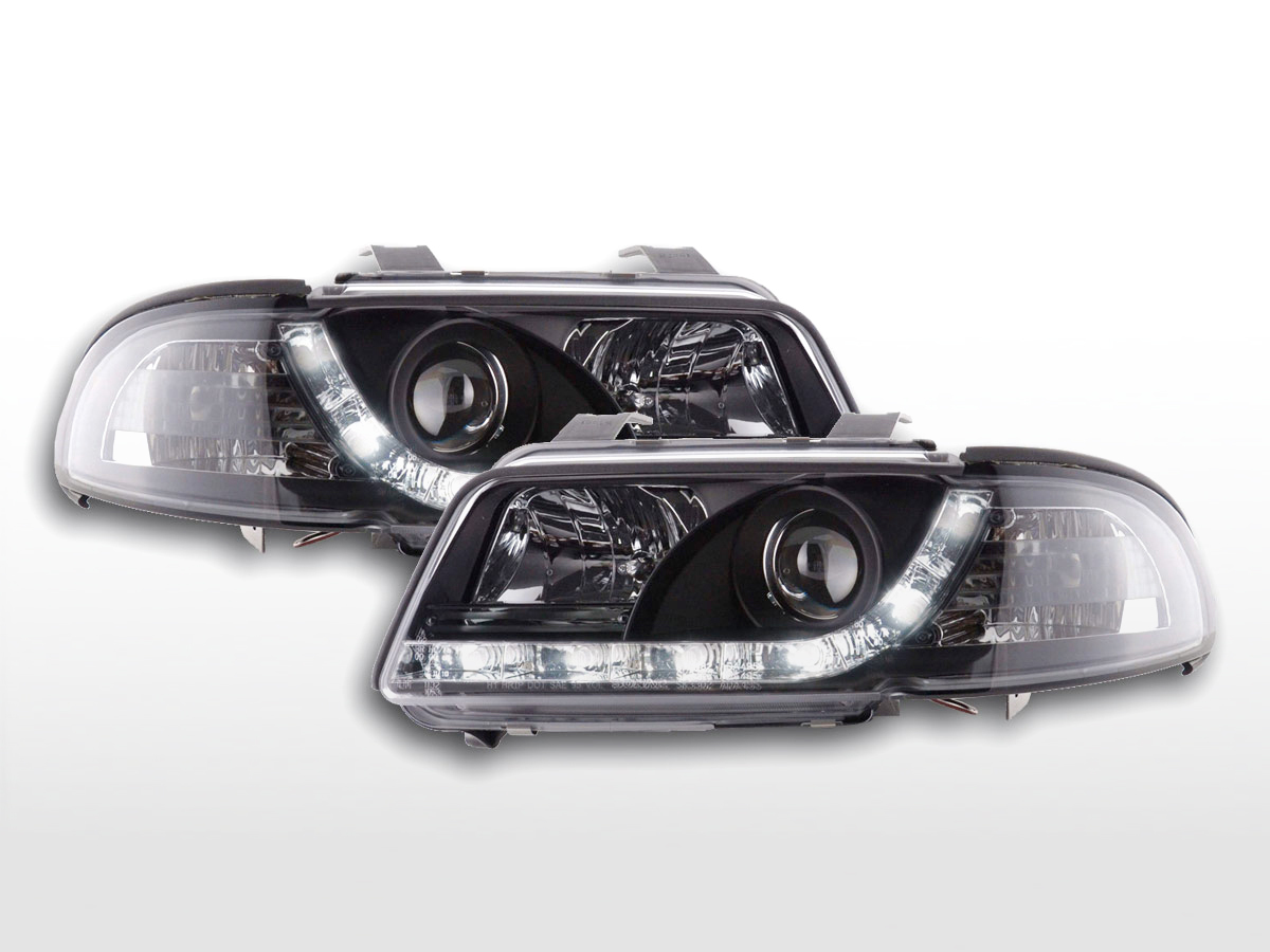 Drl Daylight Headlight Audi B5 8d Yr 99 01 Chrome Headlights Lights Car Tuning Tuning Parts24 Com