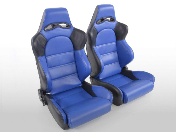 FK sport seats half-shell car seats Set Edition 1 artificial leather blue / black