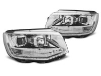 Headlights True Drl Chrome Fits Vw T6 15-19 Headlights True Drl Chrome Fits Vw T6 15-19