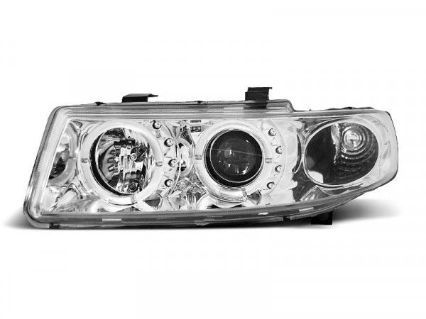 Headlights Angel Eyes Chrome Fits Seat Leon / Toledo 04.99-08.04