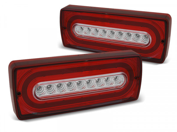 Led Tail Lights Red White Fits Mercedes W463 G-klasa 90-12