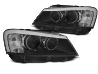 Angel Eyes LED Headlights Black fits BMW X3 F25 Angel Eyes LED Headlights Black fits BMW X3 F25