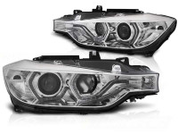 Headlights Angel Eyes LED DRL Chrome fits BMW F30/F31 LCI 15-18 Headlights Angel Eyes LED DRL Chrome fits BMW F30/F31 LCI 15-18