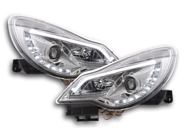 Daylight headlight with DRL Opel Corsa D Yr. from 2011 chrome