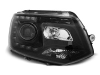 Headlights True Drl Black Fits Vw T5 2010-2015 Headlights True Drl Black Fits Vw T5 2010-2015